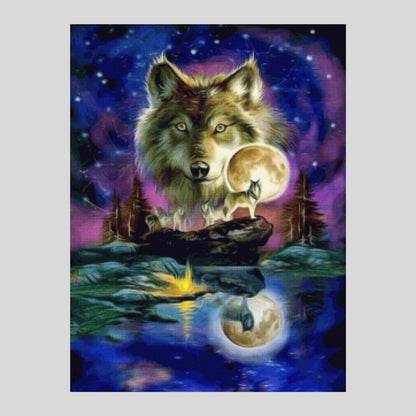 Fullmoon Wolf - Diamond Painting