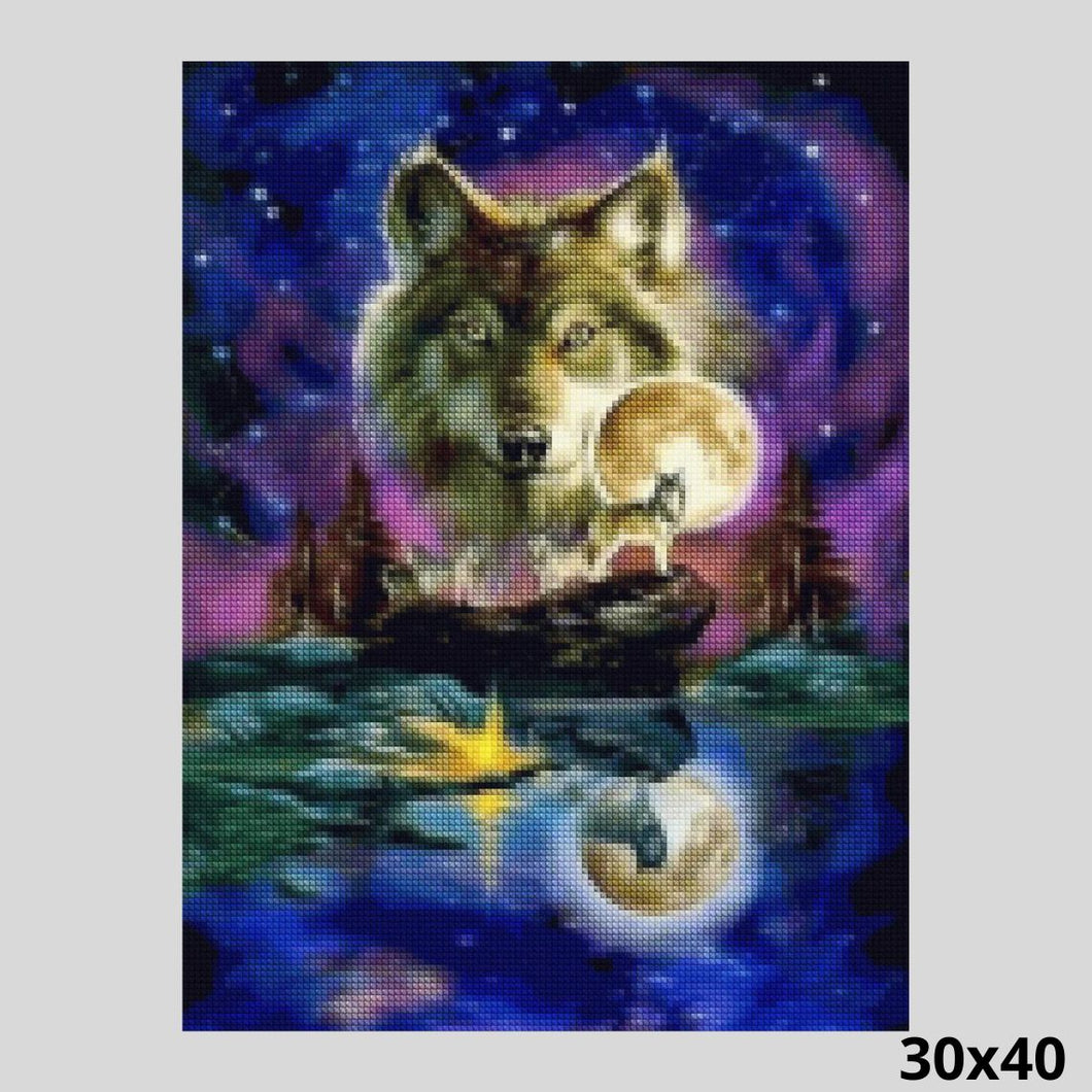Fullmoon Wolf 30x40 - Diamond Painting