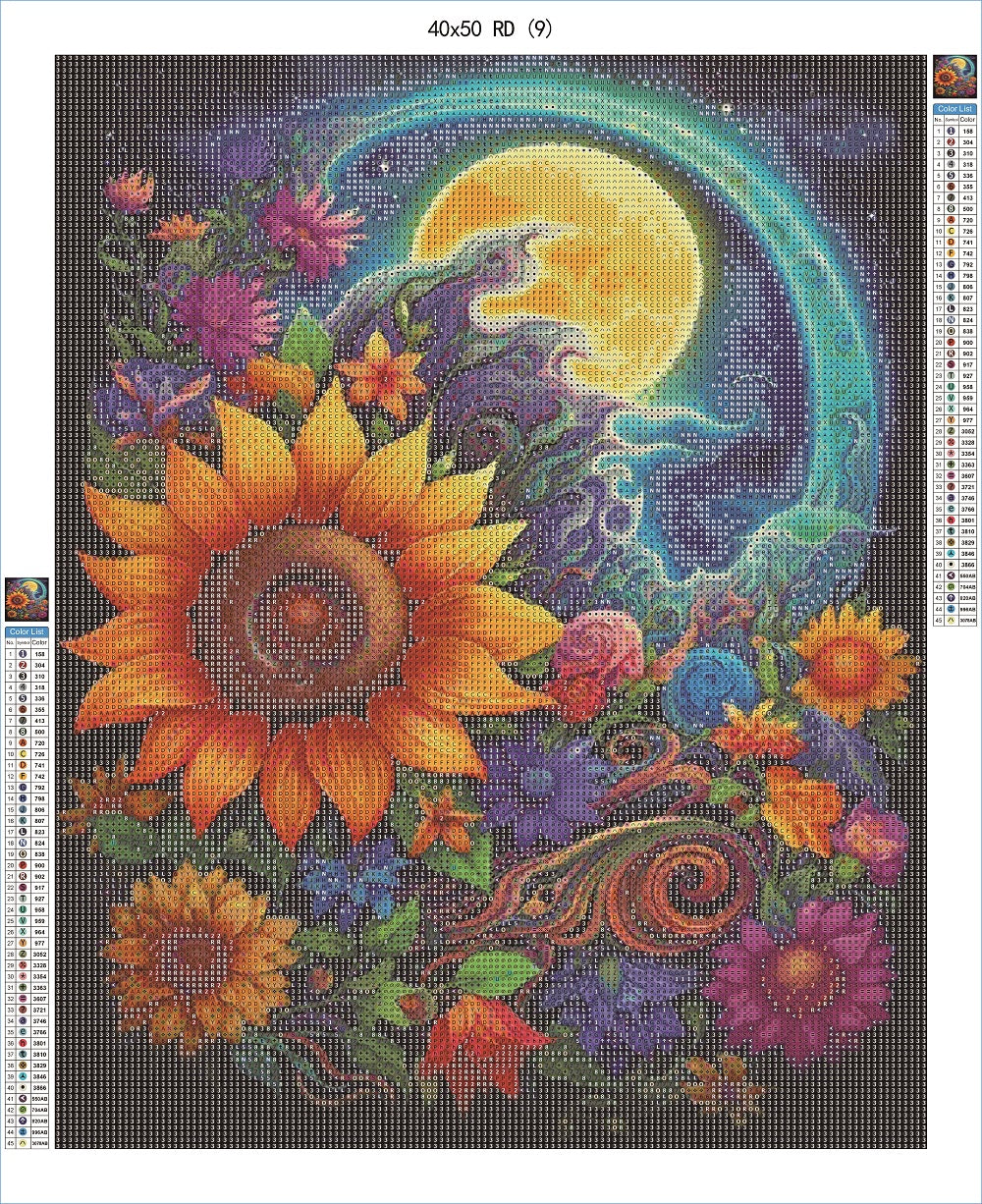 Galaxy Flowers 40x50 RD - AB Diamond Painting