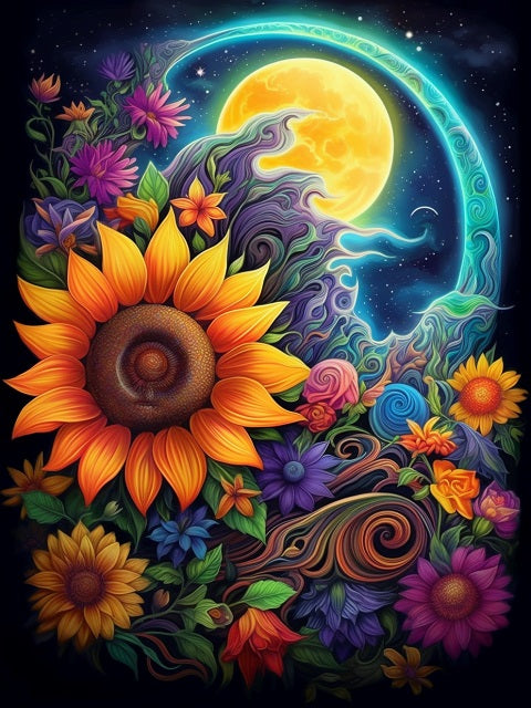Galaxy Flowers - AB Diamond Painting