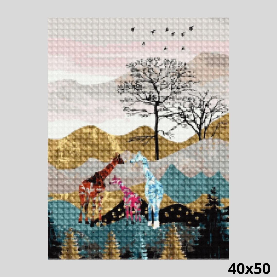 Giraffe Family 40x50 - Diamond Art World