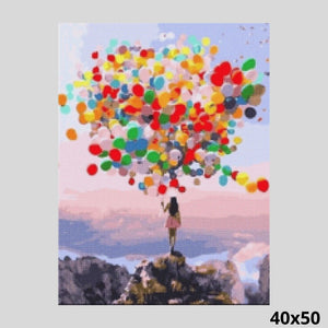Girl with Balloons 40x50 - Diamond Art World