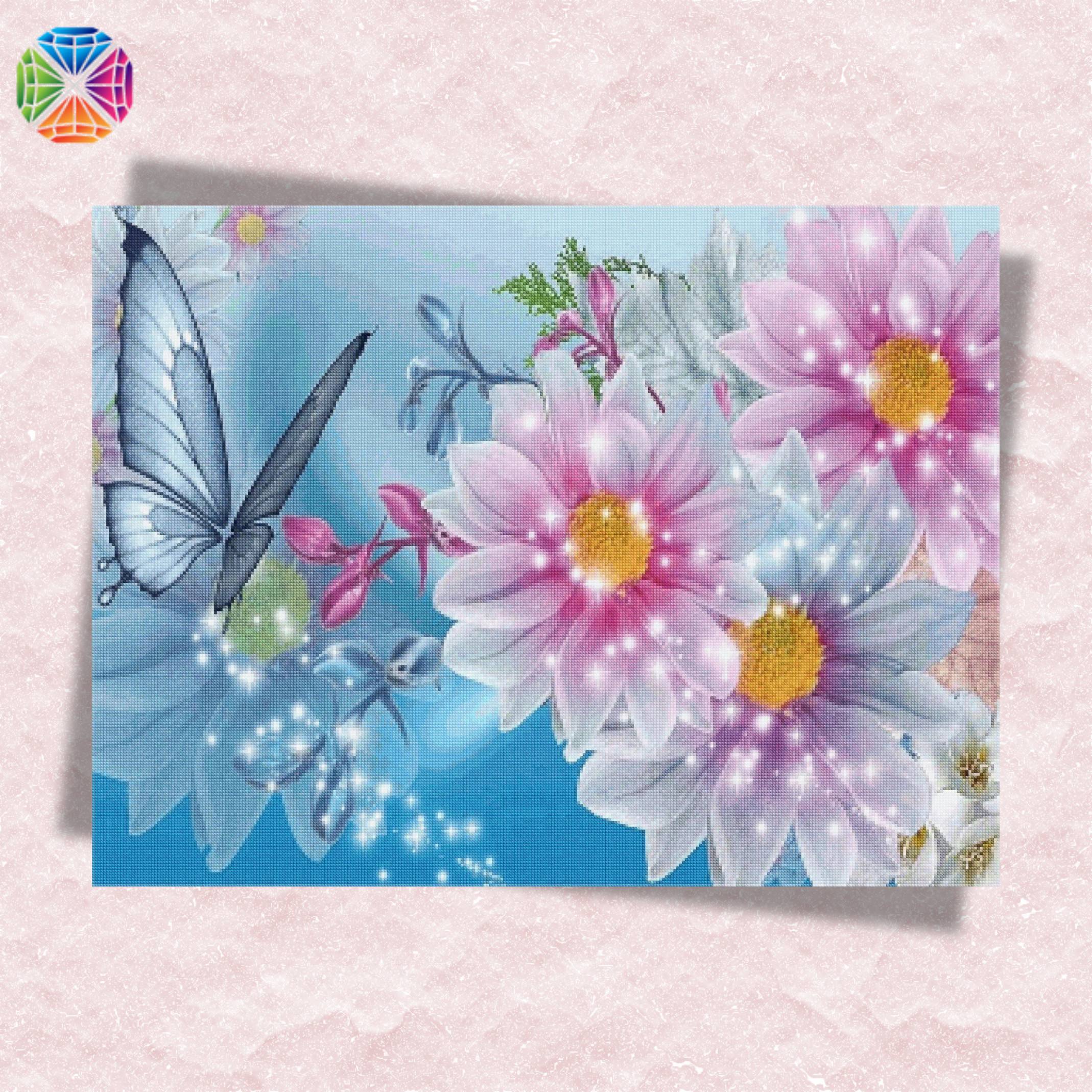 Glittering Flowers - Diamond Painting