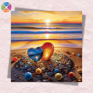 Glowing Pebble Hearts - AB Diamond Painting