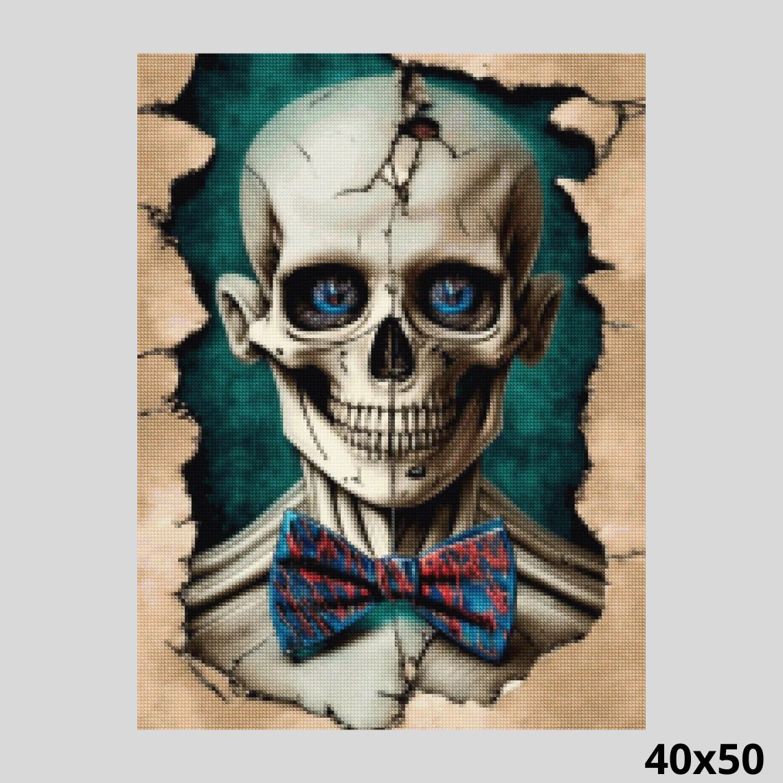 Grinning Cheerful Skull 40x50 - Diamond Painting