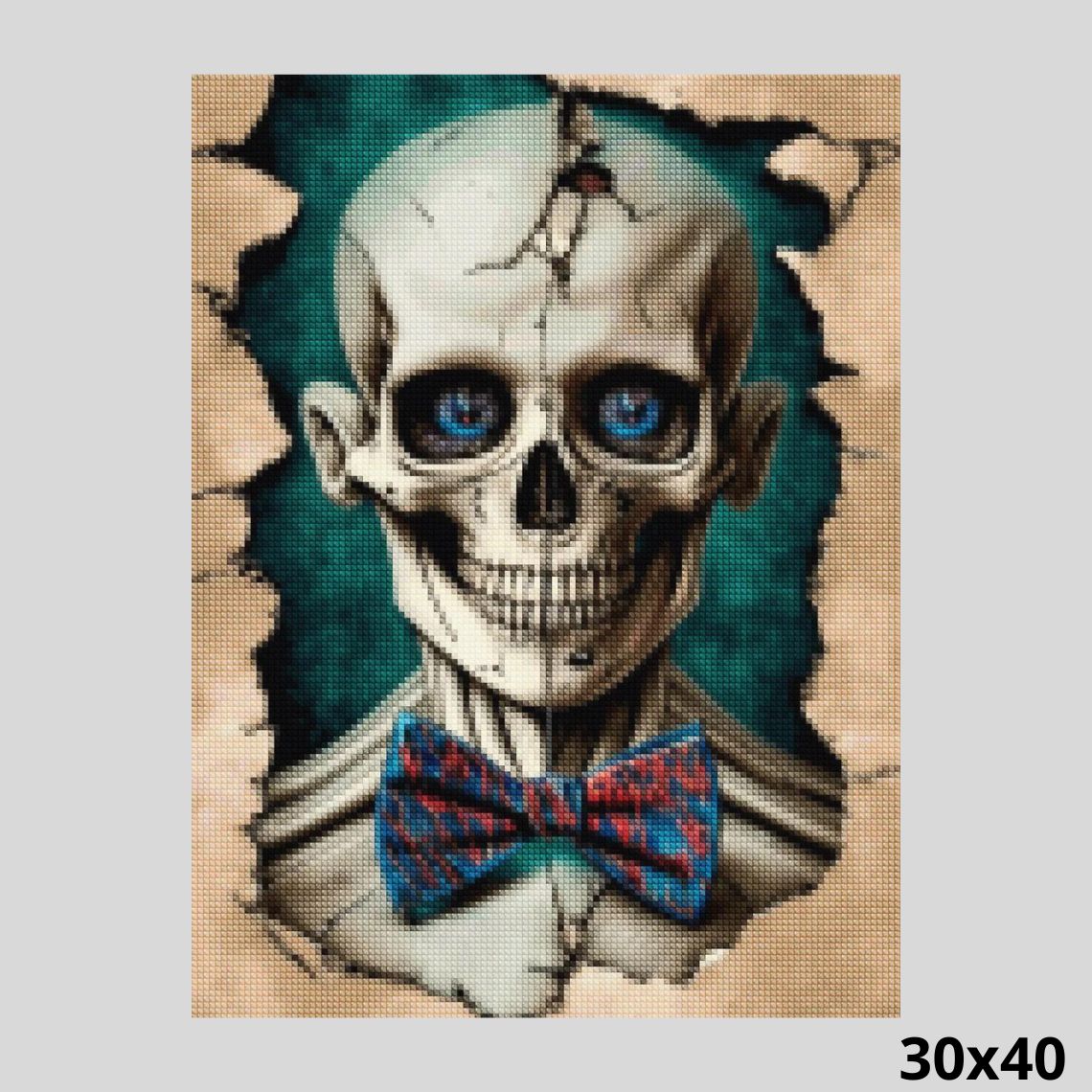 Halloween Diamond Painting Kit - Skull Head 5D Full Drill Art For Adults 16x12 Inch
