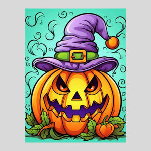 Halloween Pumpkin Grim Lantern - Diamond Art