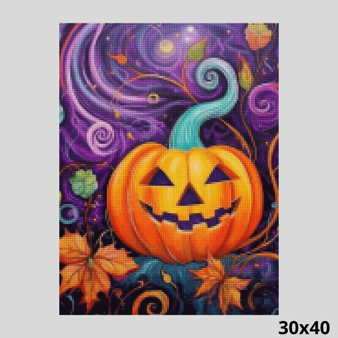 Halloween Pumpkin Grim Smile 30x40 - Diamond Art