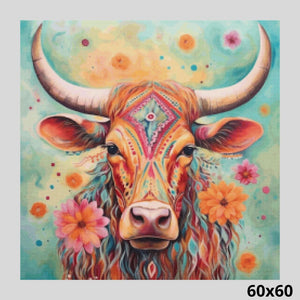Hippie Texas Longhorn 60x60 Diamond Painting