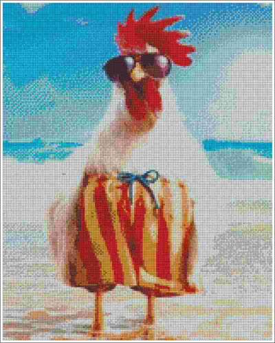 Holiday Rooster Diamond Art