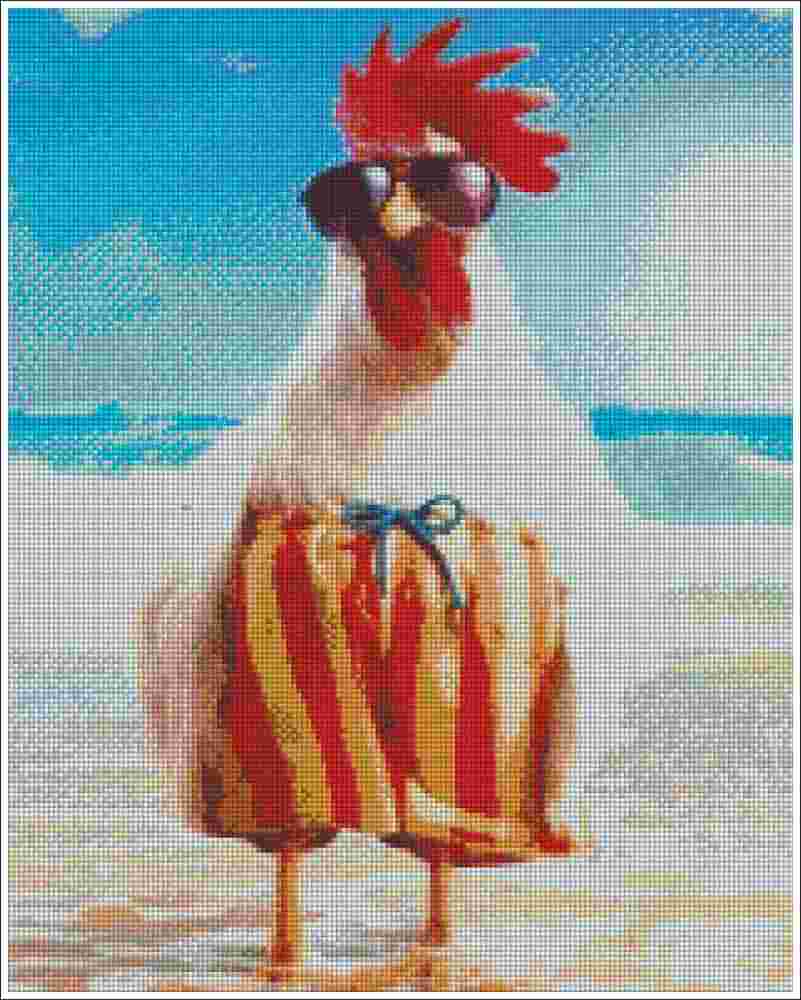 Holiday Rooster Diamond Art