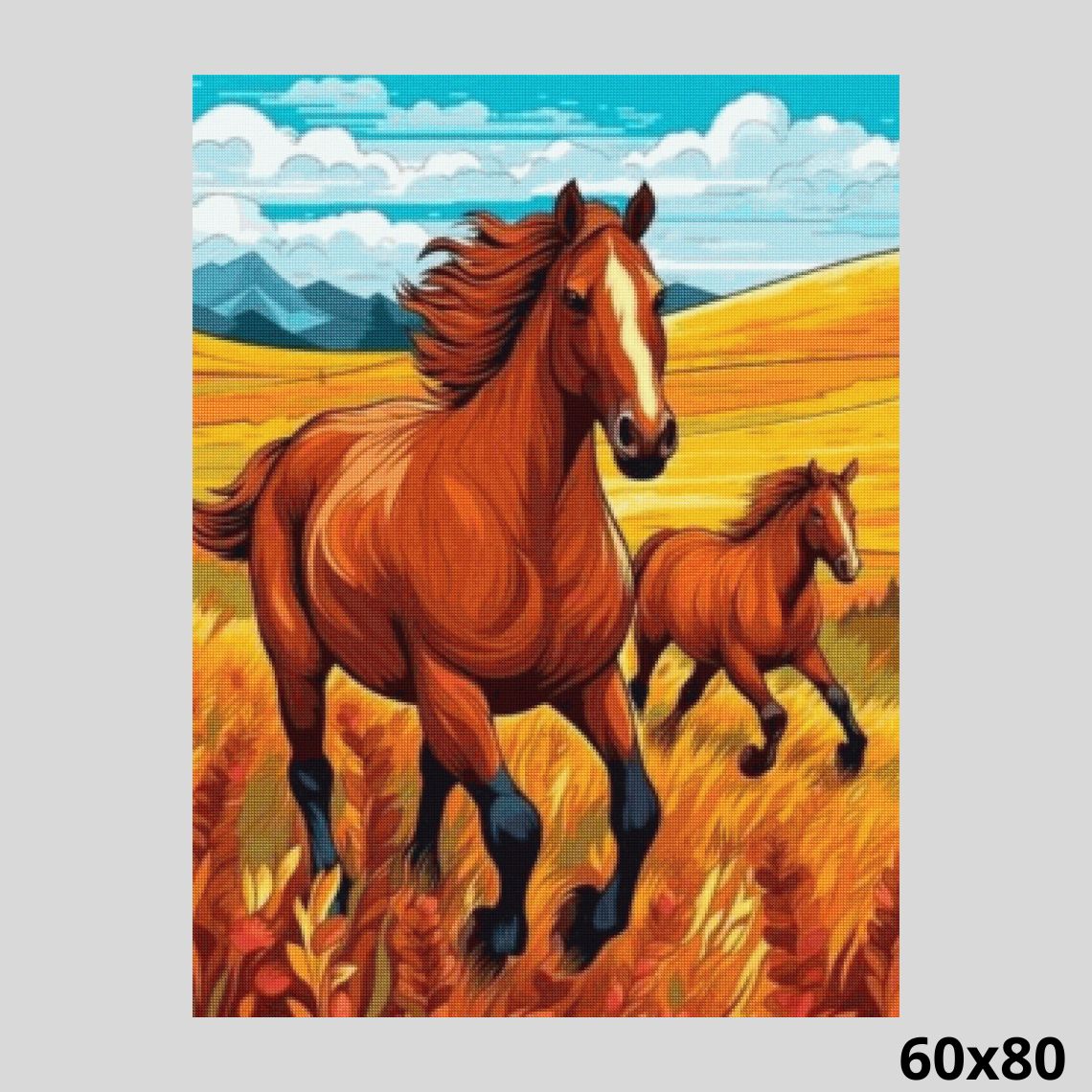 Horse Family 60x80 - Diamond Art World