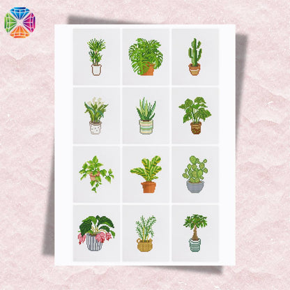 Houseplants - Mini Diamond Painting 12 pcs