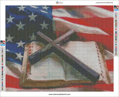 In God We Trust - Diamond Painting Layout