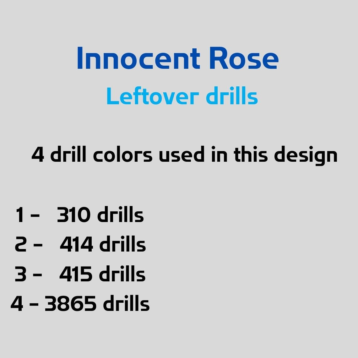 Innocent Rose - Leftover drills count