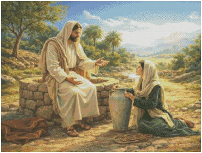 Jesus Talks with a Samaritan Woman - Diamond Art