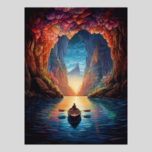 Kayaking Out Of the Cave - Diamond Art