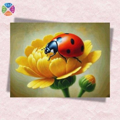 Ladybug and Flowers - Diamond Painting