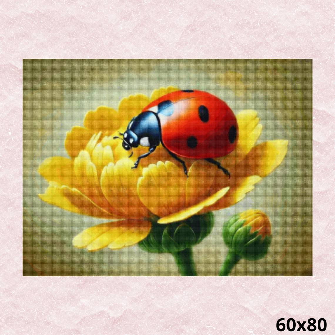 Ladybug and Flowers 60x80 - Diamond Painting