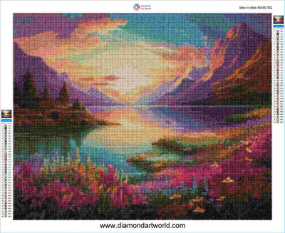  Lake in Alps - Diamond Painting Layout