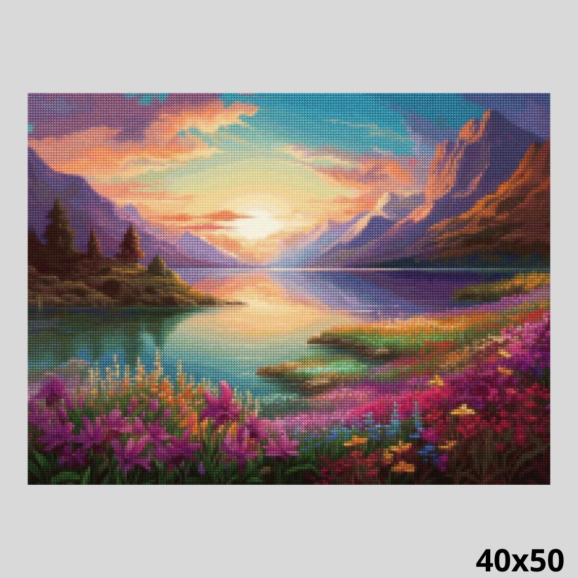 Lake in Alps 40x50 - Diamond Paintings