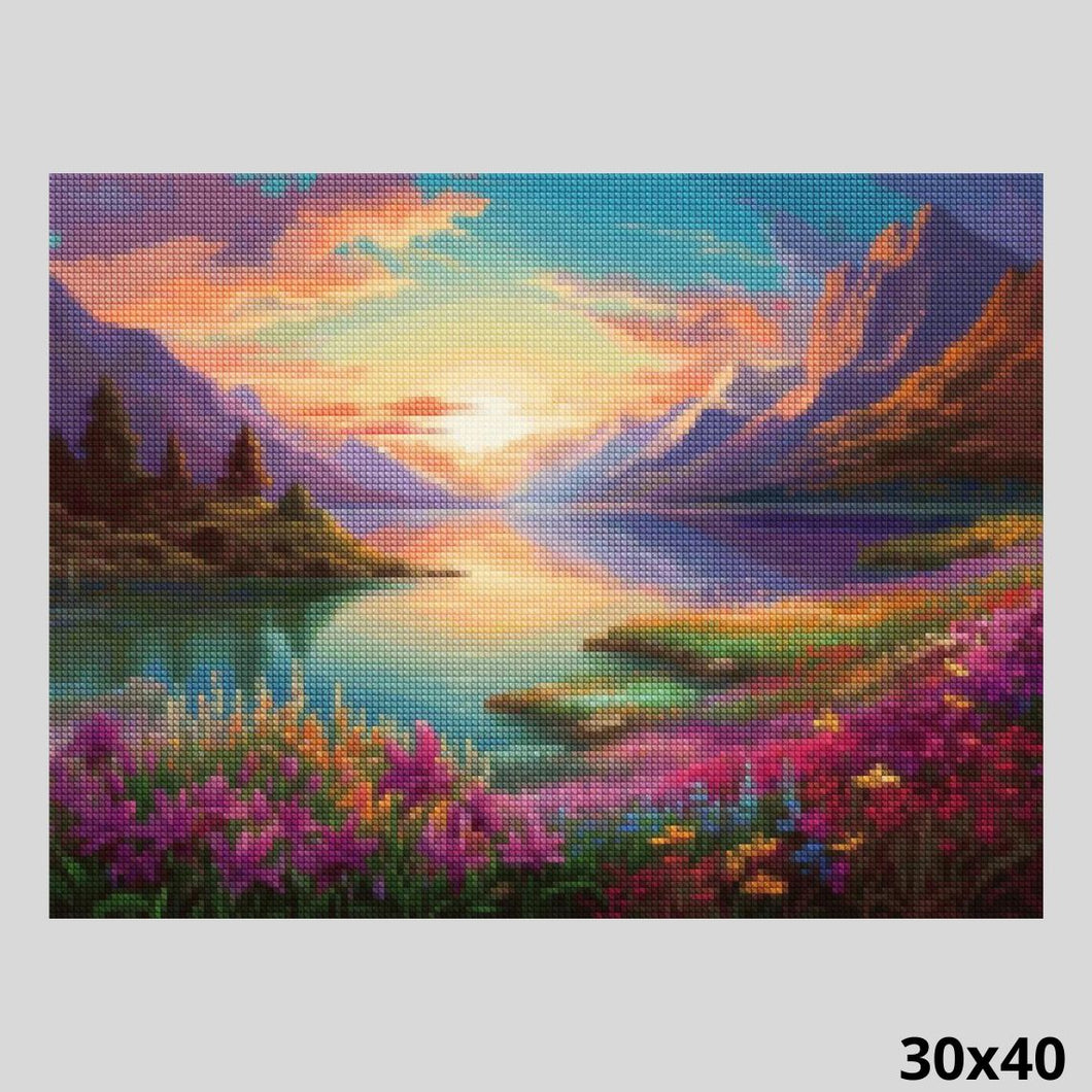 Lake in Alps 30x40 - Diamond Paintings
