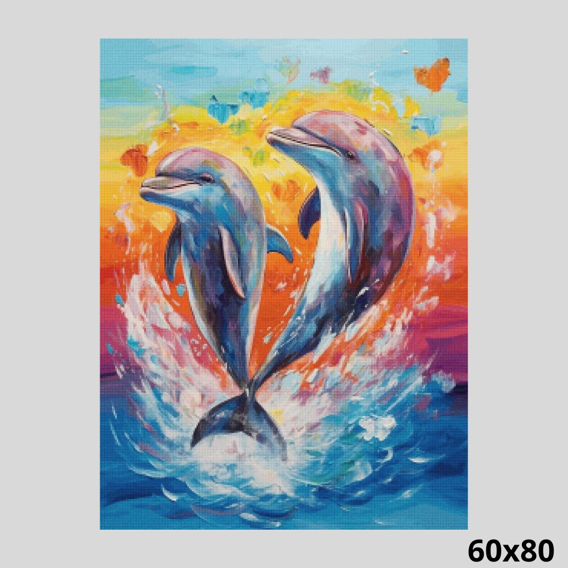Lovely Dolphins 60x80 - Diamond Painting