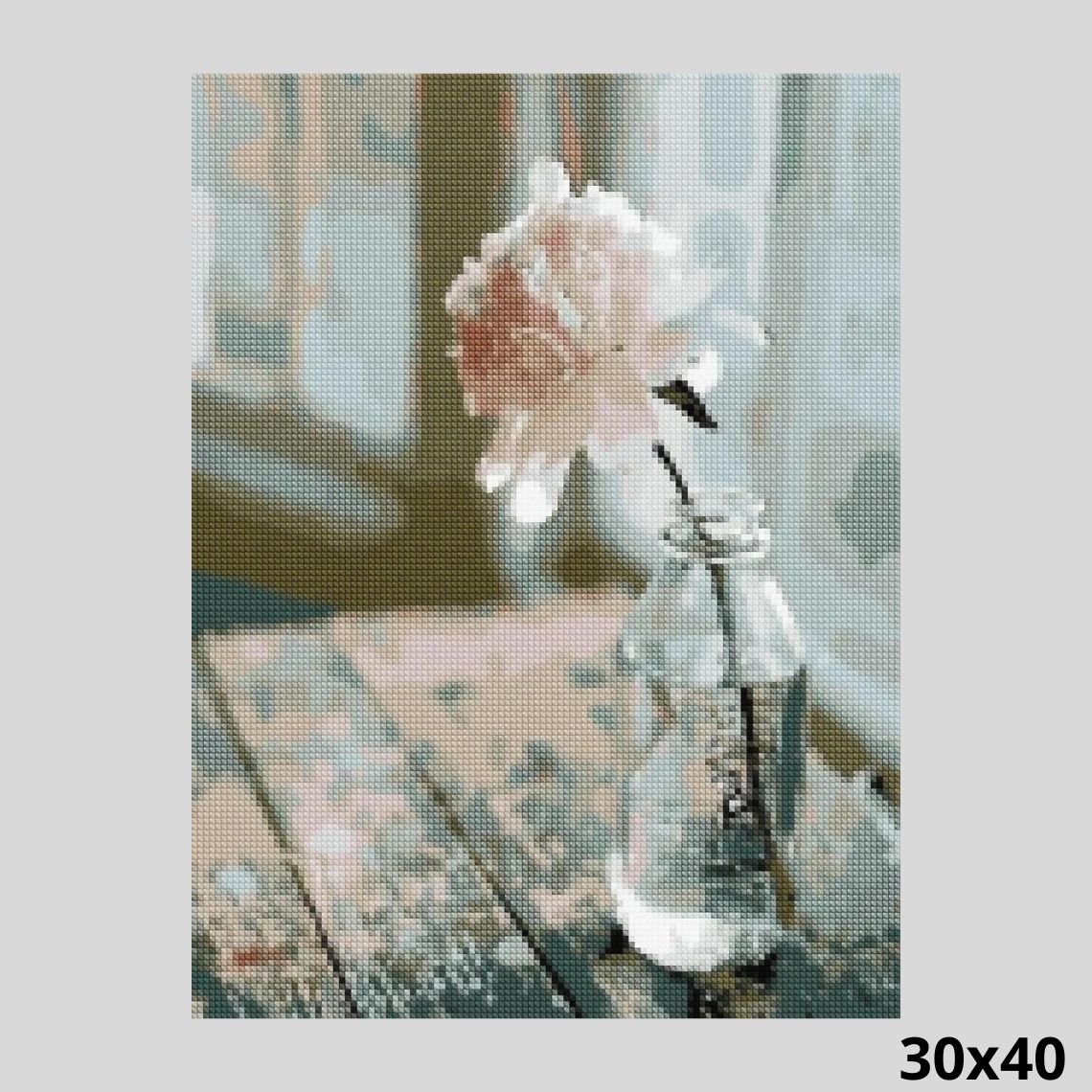 Lovely Pink Peony in Vase 30x40 - Diamond Art