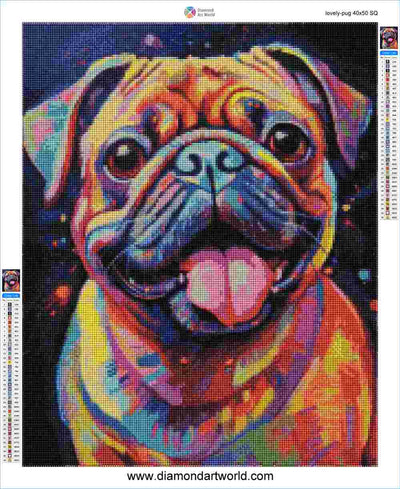 Lovely Pug - Diamond Painting Layout