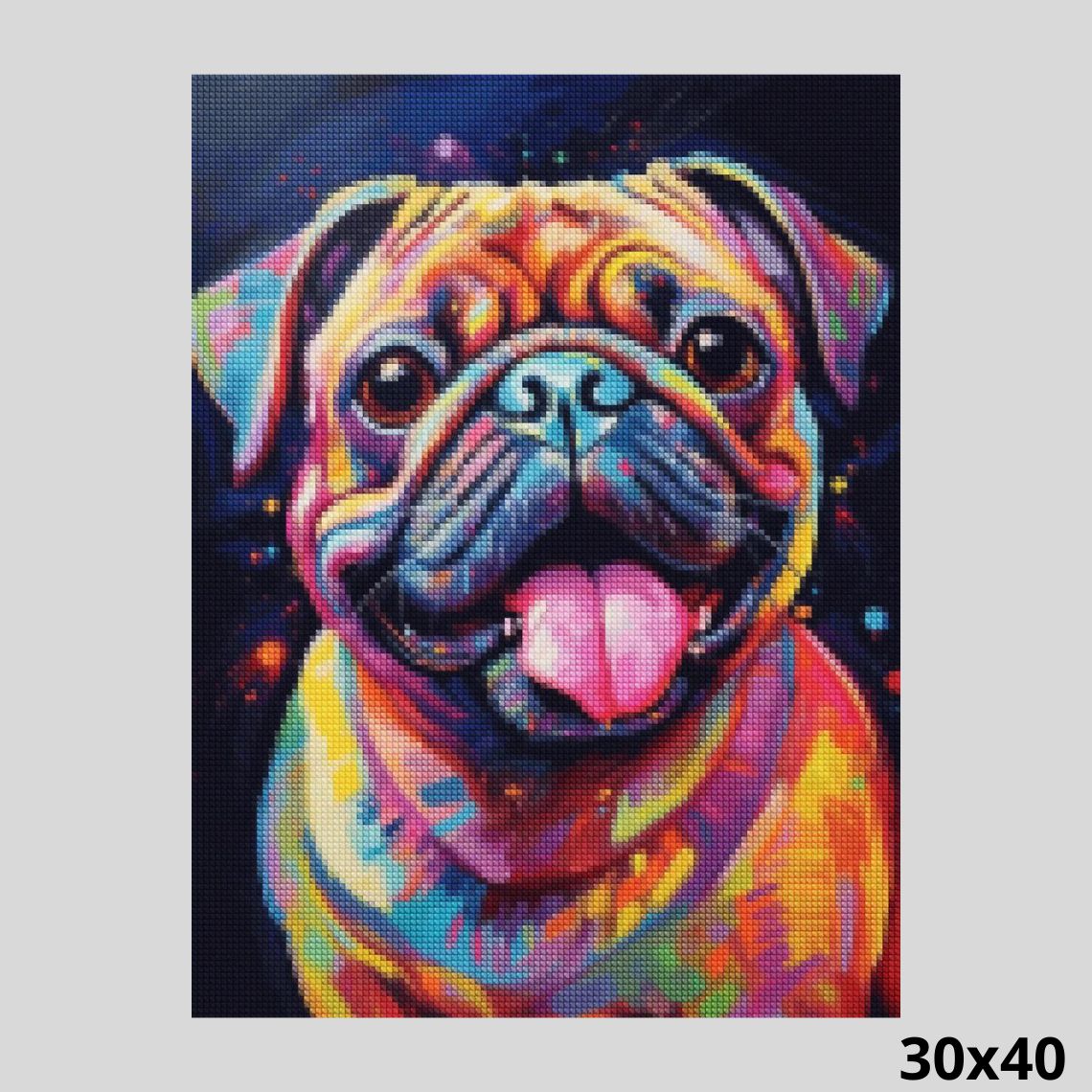 Lovely Pug 30x40 - Diamond Painting