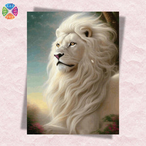 Majestic White Maned Lion - Diamond Painting