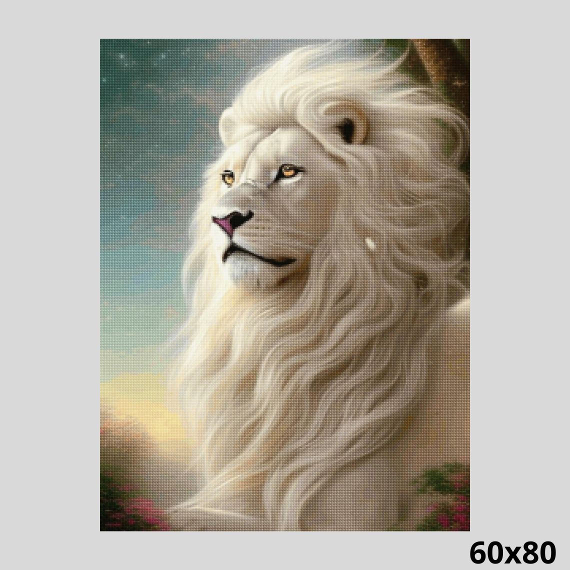 Majestic White Maned Lion 60x80 - Diamond Painting