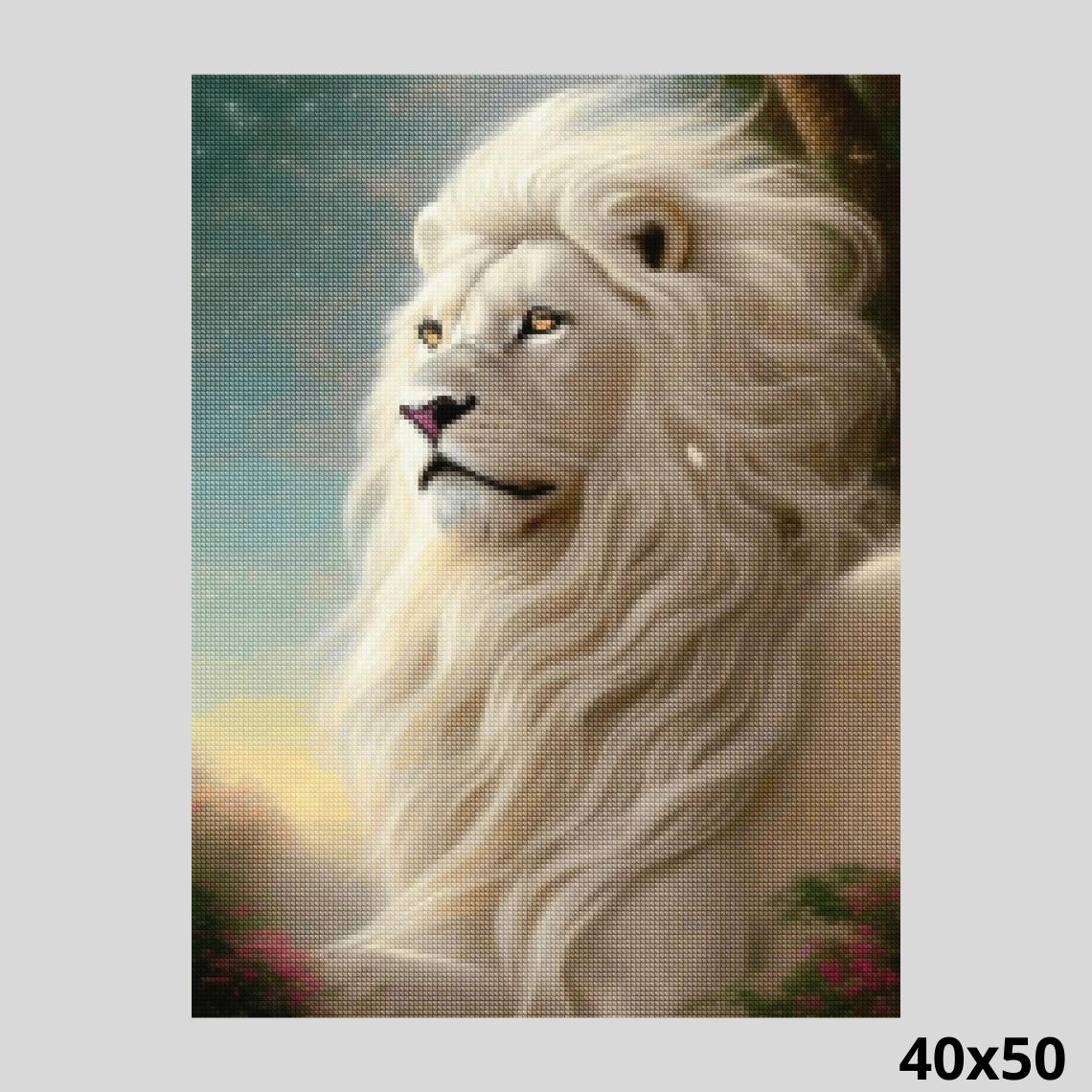 Majestic White Maned Lion 40x50 - Diamond Painting