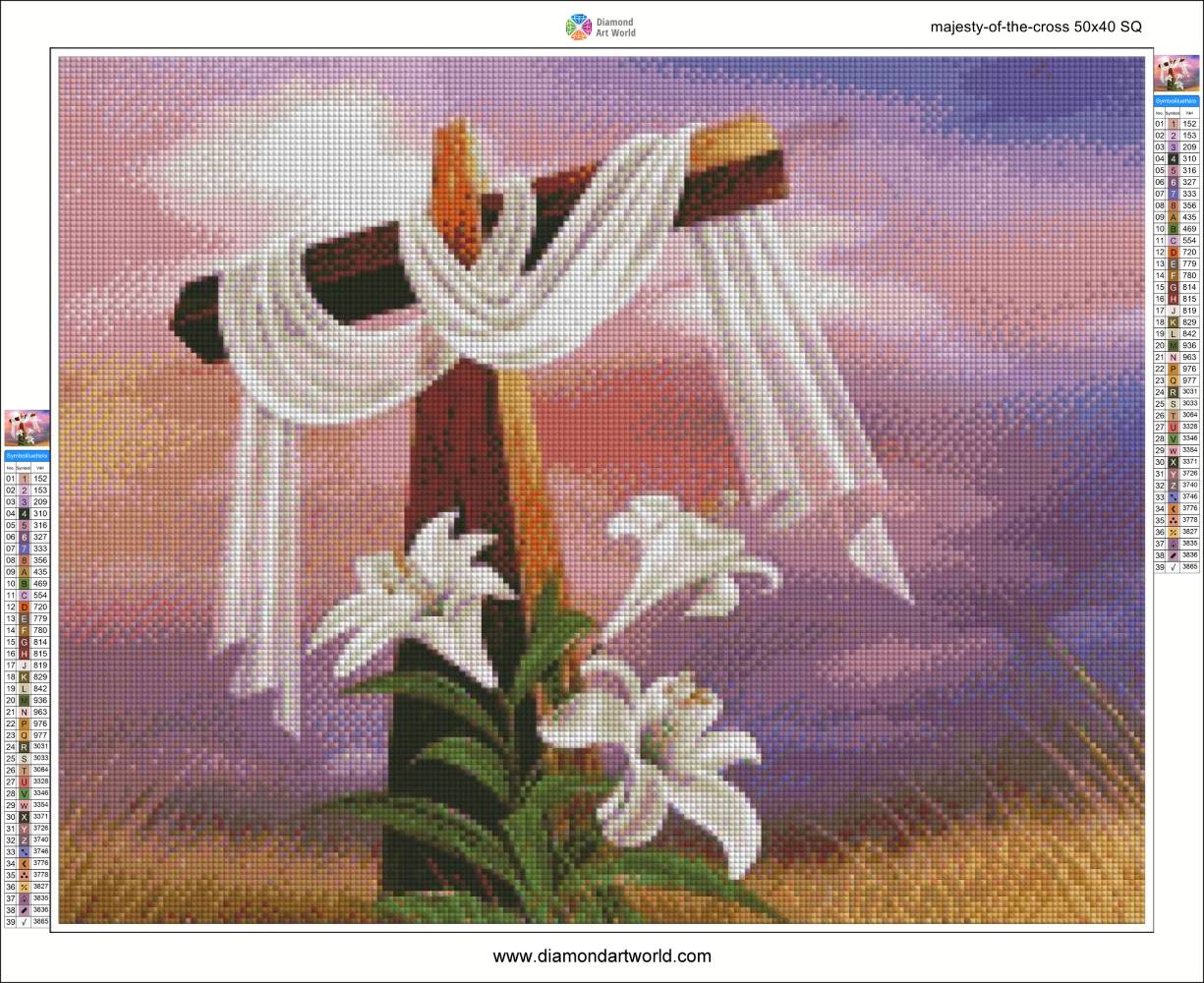 Shrouded Cross Diamond Painting Layout