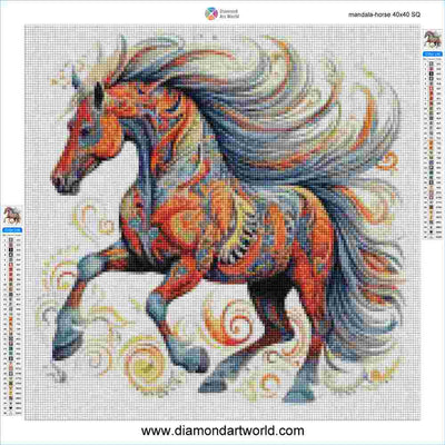 Mandala Horse - Diamond Painting Layout