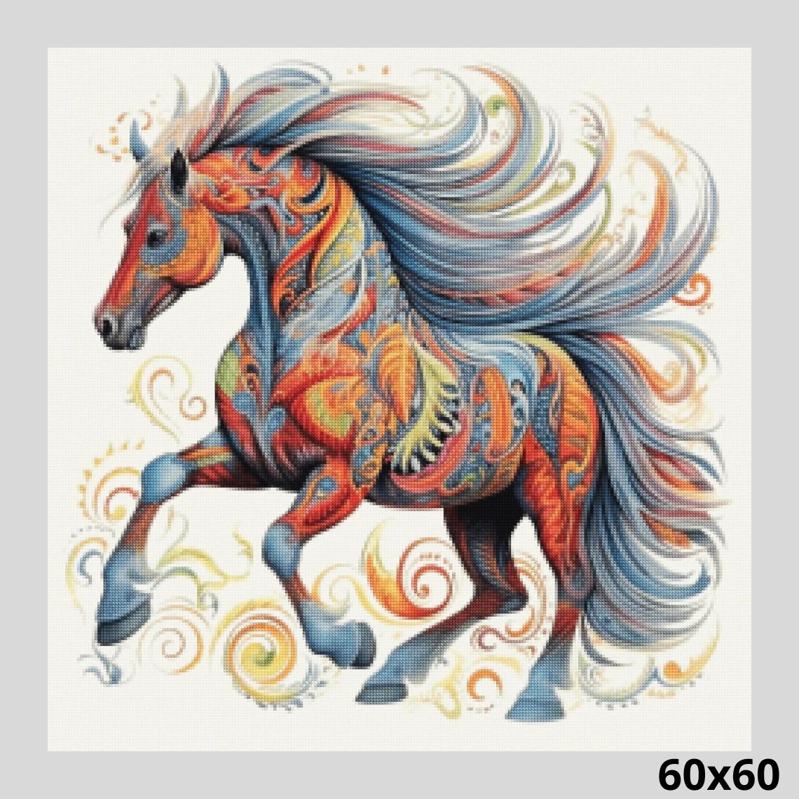 Mandala Horse 60x60 - Diamond Painting