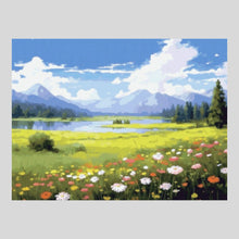 Load image into Gallery viewer, Meadow Flowers Landscape - Diamond Art
