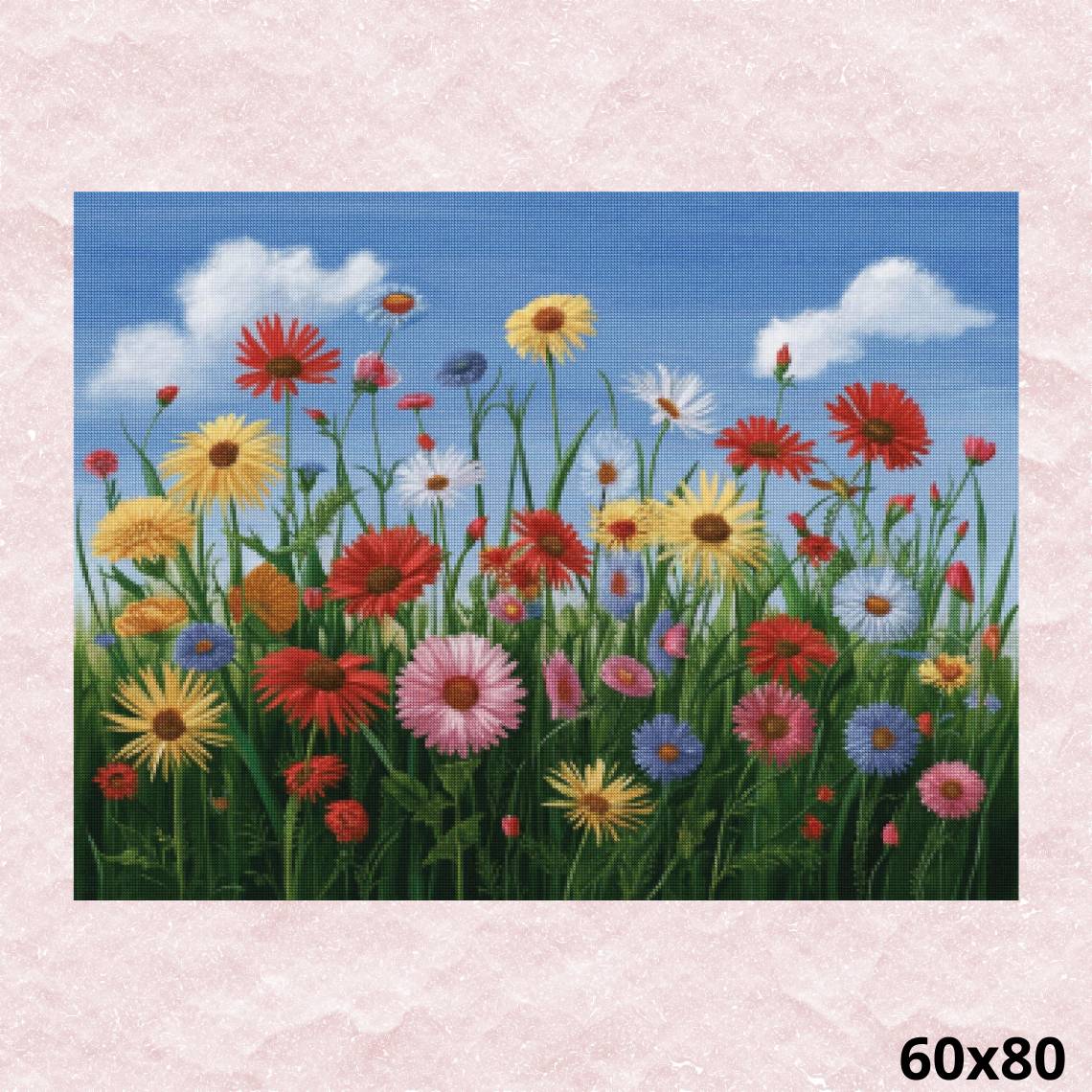 Meadow Flowers Landscape 60x80 - Diamond Painting