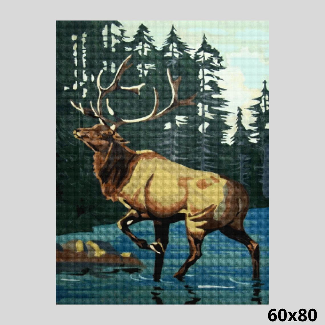 mighty elk 60x80 - diamond painting