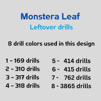 Monstera Leaf for Leftover Drills Colors - Diamond Painting