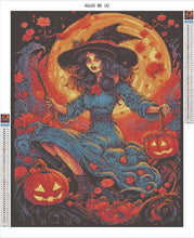 Load image into Gallery viewer, Moonlit Mystique Witch 40x50 RD- AB Diamond Painting
