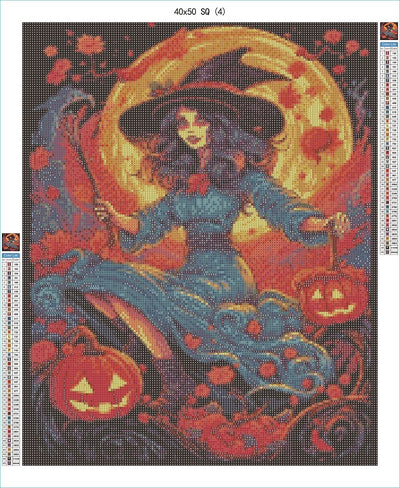 Moonlit Mystique Witch 40x50 SQ - AB Diamond Painting