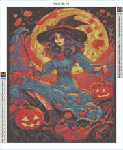 Load image into Gallery viewer, Moonlit Mystique Witch 40x50 SQ - AB Diamond Painting
