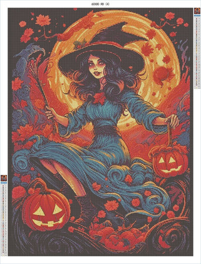 Moonlit Mystique Witch 60x80 RD - AB Diamond Painting