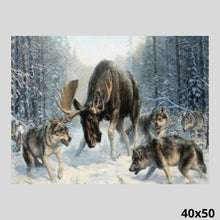 Load image into Gallery viewer, Moose Wolves 40x50 - Diamond Painting
