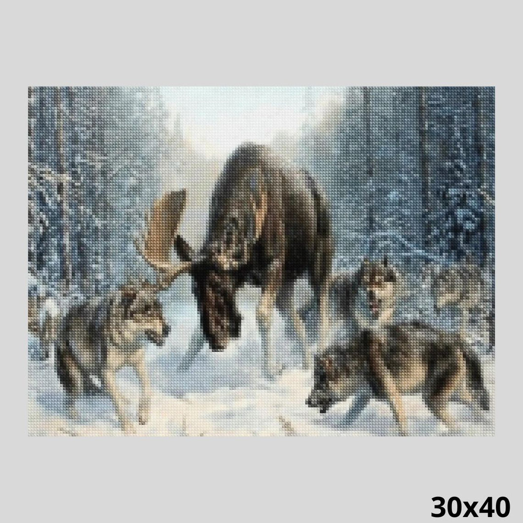 Moose Wolves 30x40 - Diamond Painting