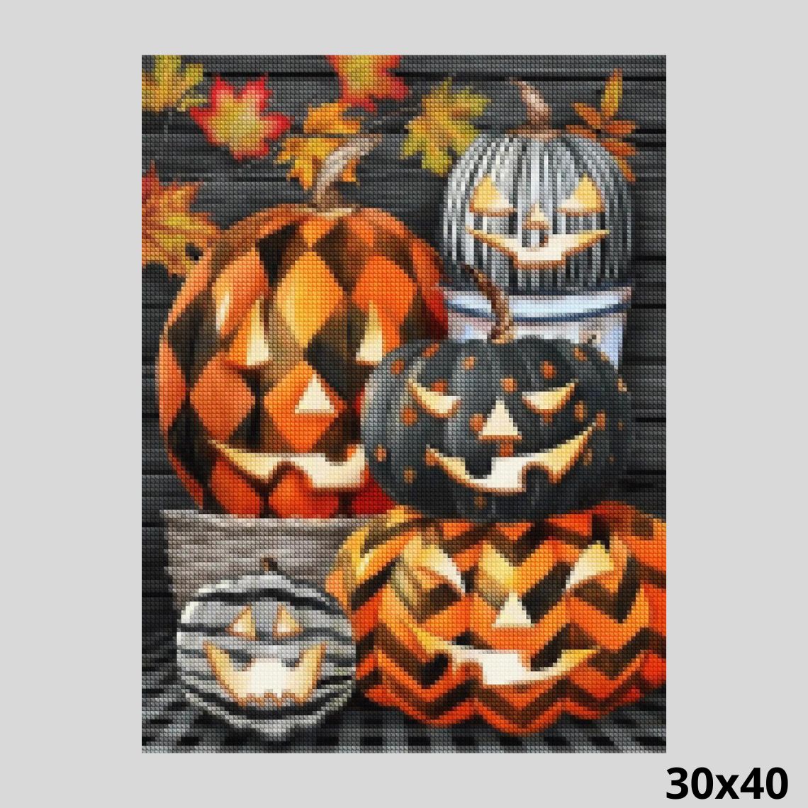 Mosaic Decoration Pumpkins 30x40 - Diamond Painting