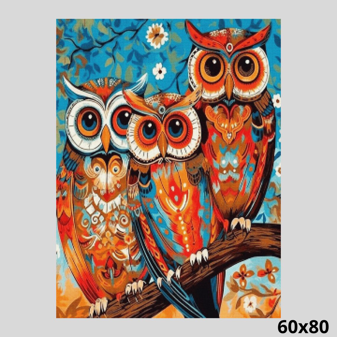 Colorful Owls 60x80 Diamond Painting