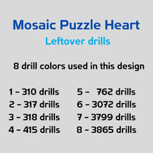 Load image into Gallery viewer, Mosaic Puzzle Heart - Leftover drills count
