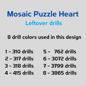 Mosaic Puzzle Heart - Leftover drills count